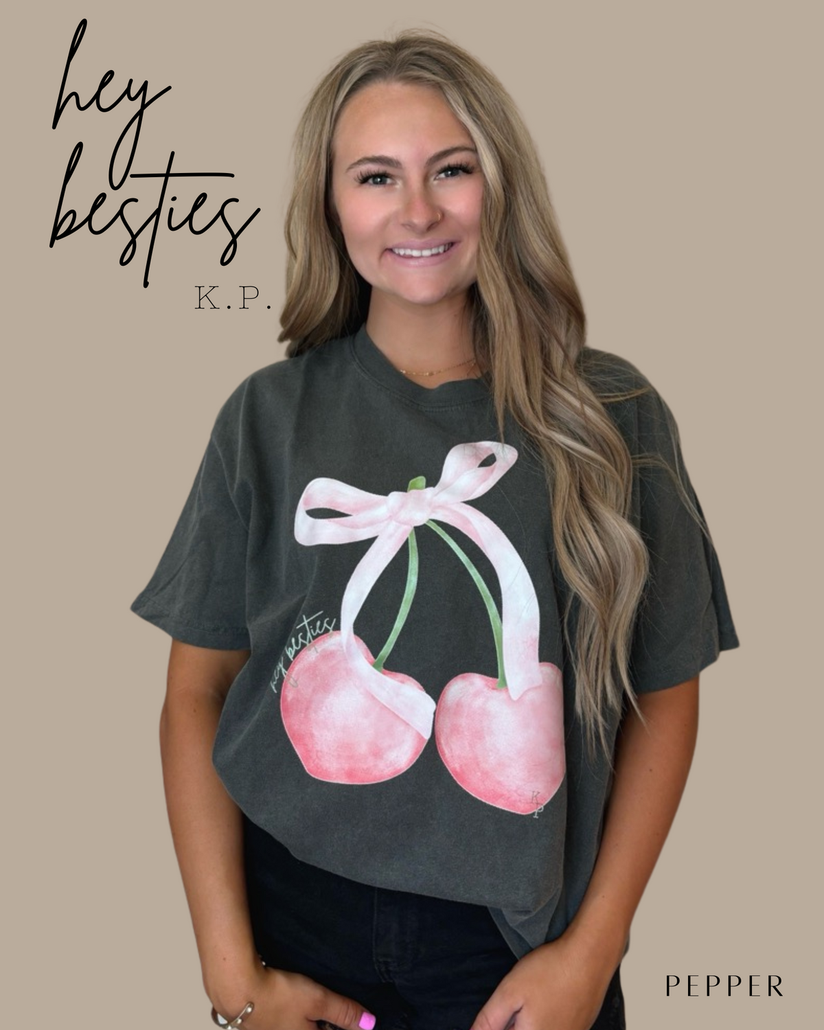 Kylie Pitts HEY BESTIES Tshirt (Website) – Bailey Made Tee’s & Boutique