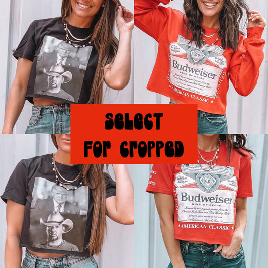 Cropped Fee for Tshirts or Sweatshirts ( NOT an actual tshirt — this is the fee for cropping) must purchase for each cropped product