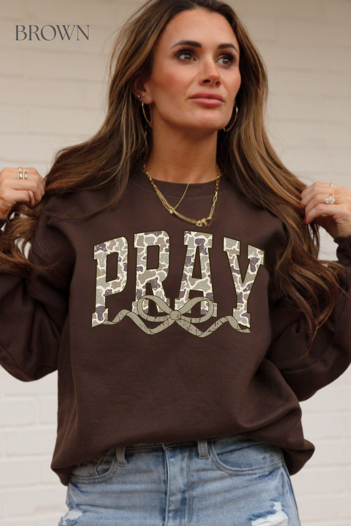 Camo Jesus Bow, Cozy Season, Coffee Weather, Pray Bow, Gameday Sweatshirt