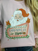 Santa’s Coming to Town Pink Sweatshirt