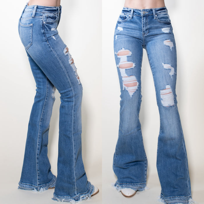 Extreme frayed hem jeans on sale