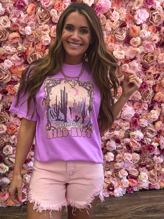 Welcome to the Wild West Neon Purple Tshirt