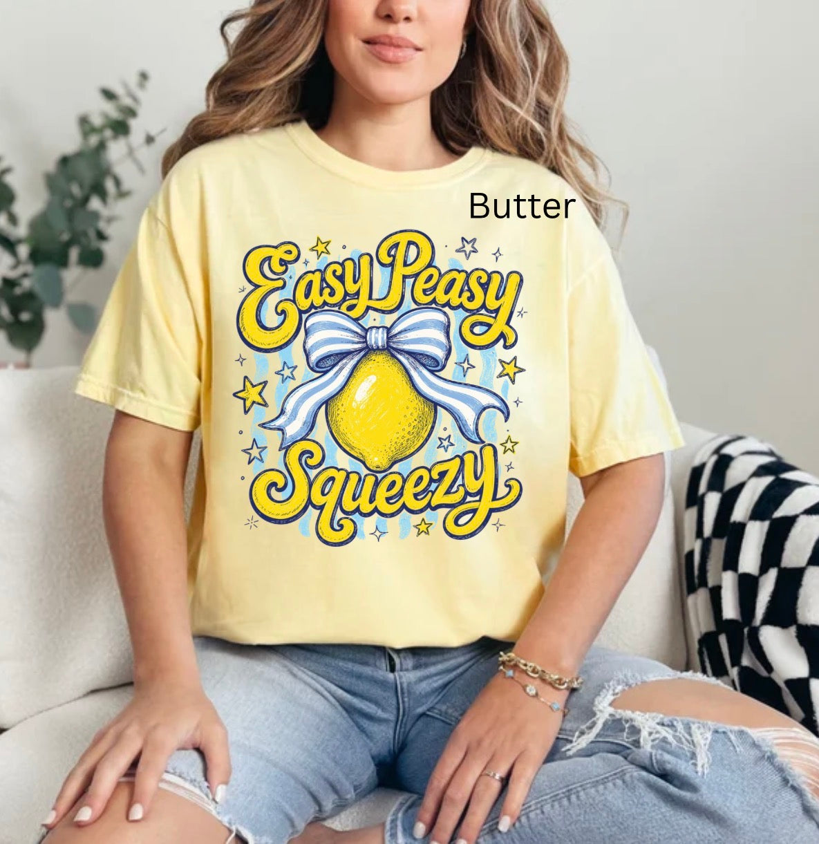 Easy Peasy Lemon Squeezy, Retro Striped Summer, Funny Summer, Sweet Summer Time T-shirt