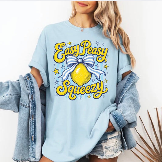 Easy Peasy Lemon Squeezy, Retro Striped Summer, Funny Summer, Sweet Summer Time T-shirt