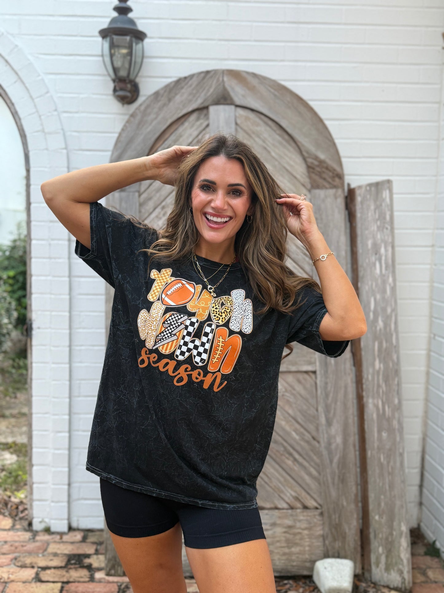 Touch Down Season Black Tshirt