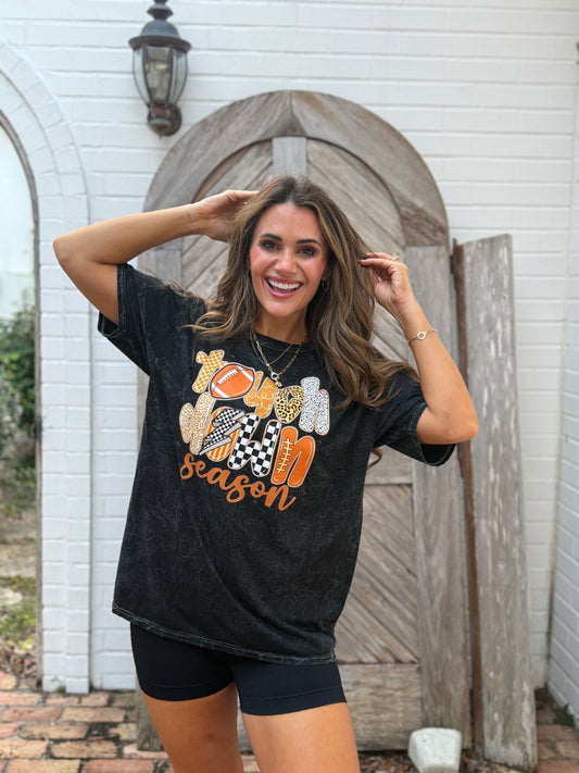 Touch Down Season Black Tshirt