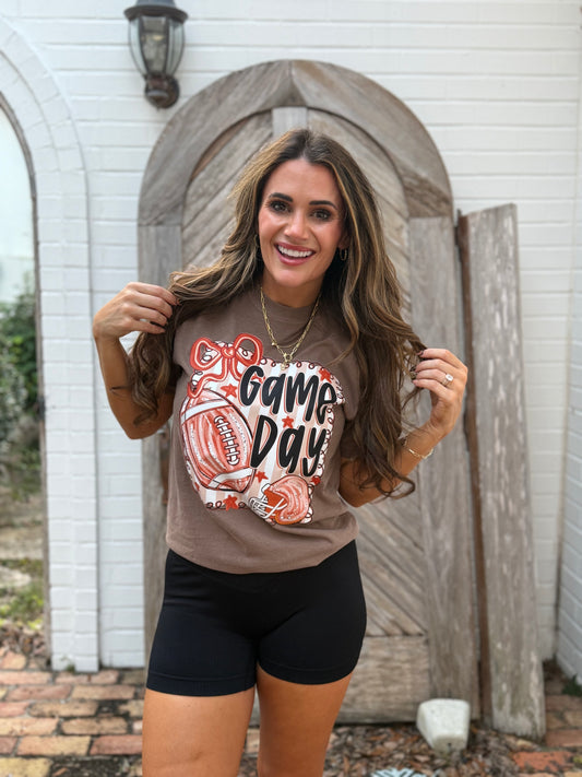 Football Game Day Brown Tshirt
