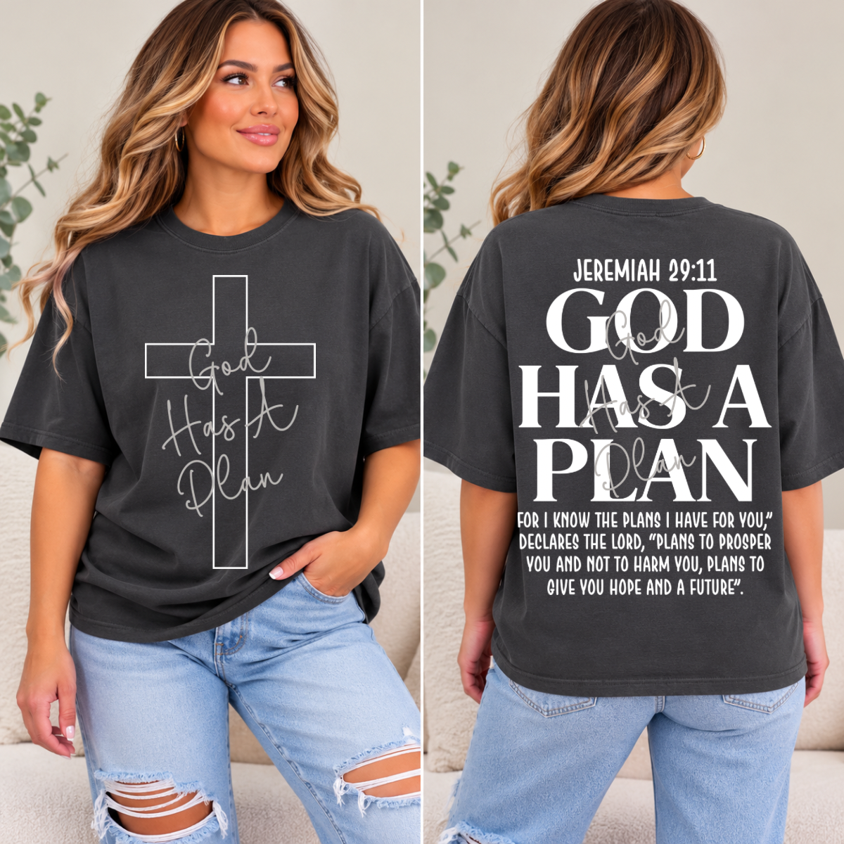 God Has A Plan, Faith, Insperational, Bible Verse, God, Trendy Faith T-shirt