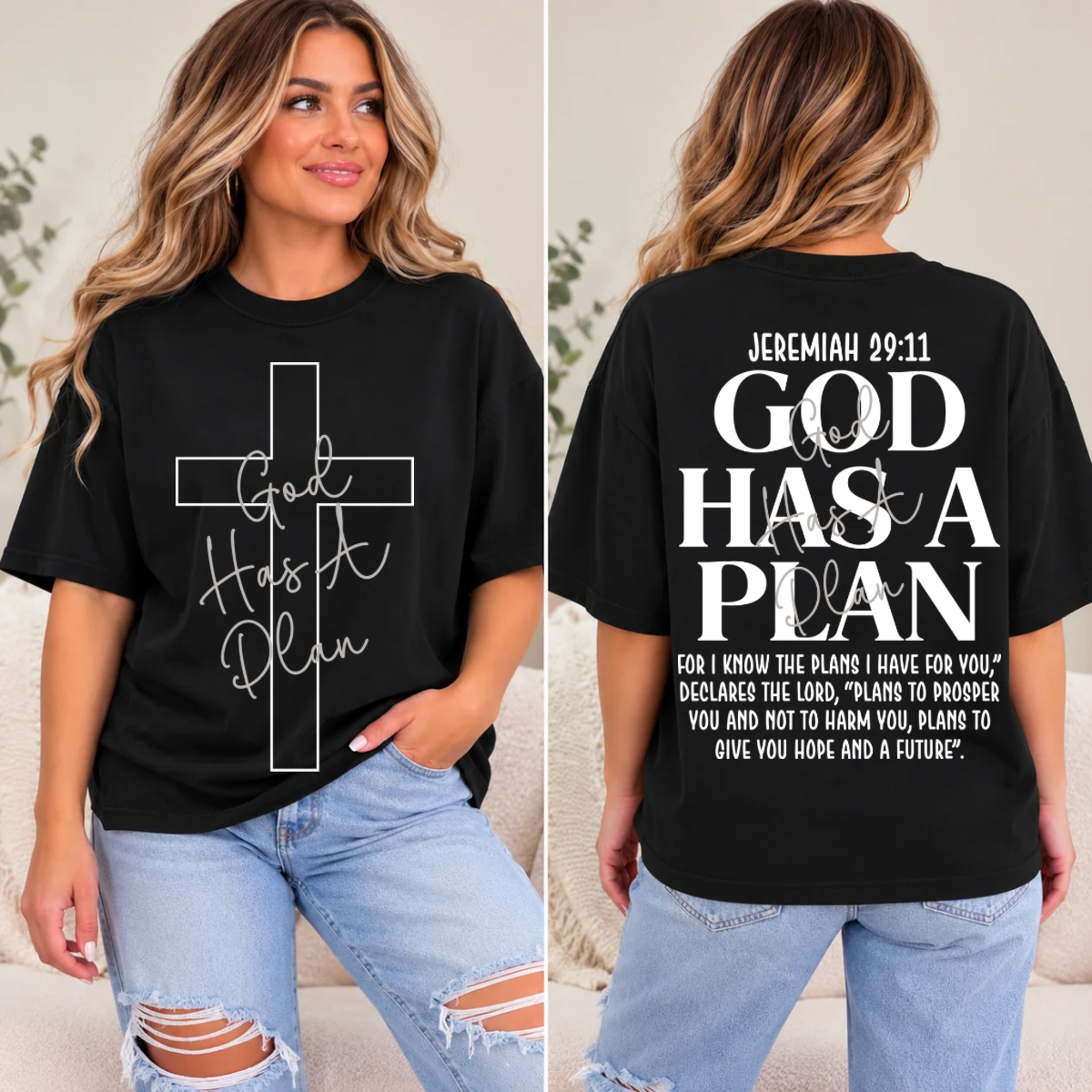 God Has A Plan, Faith, Insperational, Bible Verse, God, Trendy Faith T-shirt
