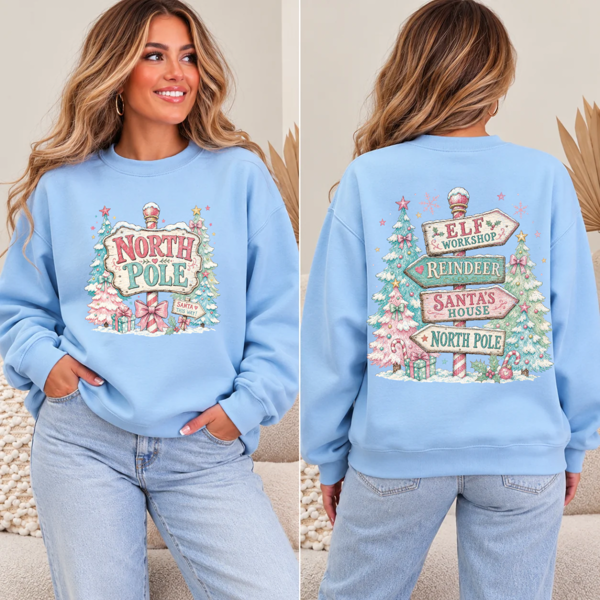 North Pole, Girly Pink Christmas, Christmas, Trendy Christmas, Pink Christmas T-Shirt