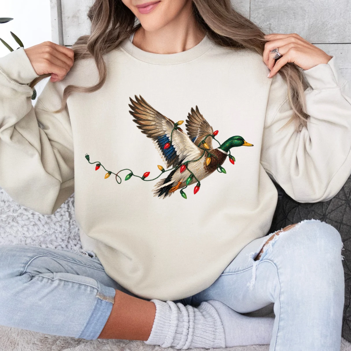 Christmas Mallard Duck, Painted Duck Hunting, Cute Christmas, Hunting Christmas, Mallard Duck Christmas Sweatshirt