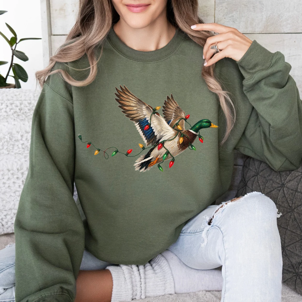 Christmas Mallard Duck, Painted Duck Hunting, Cute Christmas, Hunting Christmas, Mallard Duck Christmas Sweatshirt