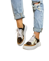 Black/Cheetah Star Sneakers