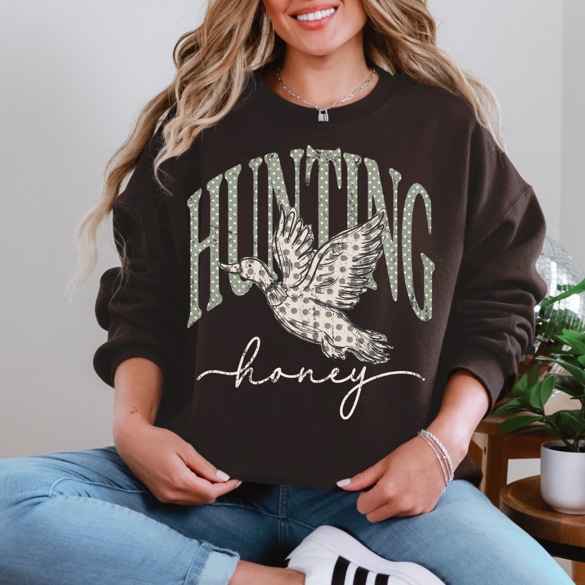 Hunting Honey, Duck Hunting, Retro Outdoor, Vintage Country Hunting Sweatshirt