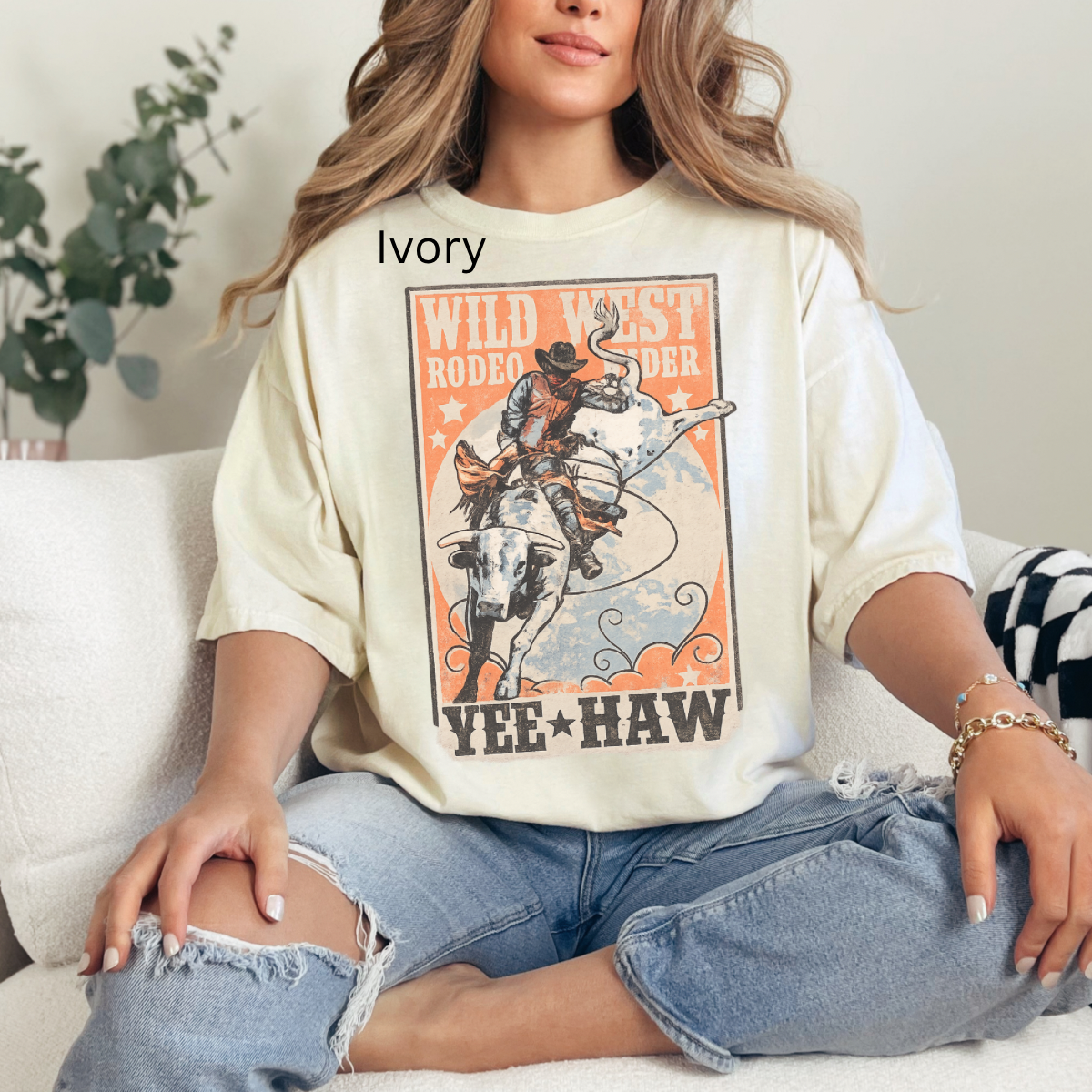 Yee-haw, Rodeo, Bullrider, Western, Country, Trendy Western T-shirt