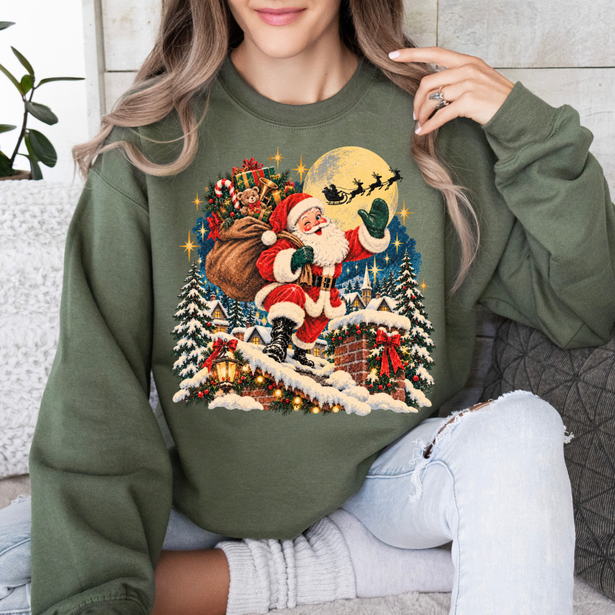 Retro 90s Christmas Santa Clause, Vintage Santa, Christmas, Santa, Retro Christmas, Holiday Sweatshirt
