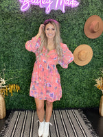 Coral Floral Dress