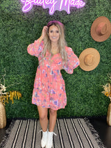 Coral Floral Dress