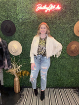 Sweet Cream Fringe Jacket