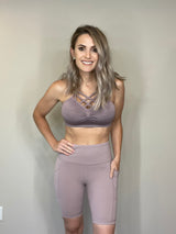 Mauve Biker Shorts with Pockets (PS Available)