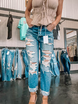 High Rise Sarah Distressed Jeans