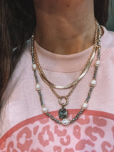 Classy Charcoal Stack Necklace