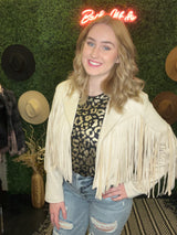 Sweet Cream Fringe Jacket