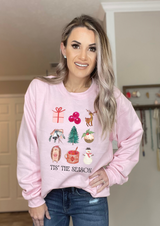 Sweet Pink Christmas Sweatshirt— Note which Design you want at Checkout