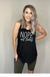 Black Open Back Tank with Design
