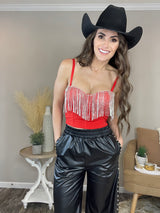 Rhinestone Fringe Top