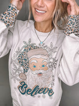 Santa Believe Tan Sweatshirt