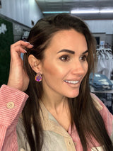 Large Multi-Color Pear Studs