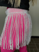 White Sequin Belt