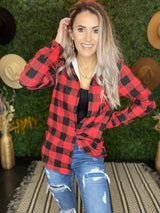 Red/Black Fleece Flannel