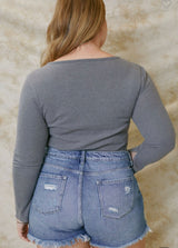 PS- Distressed High Rise Shorts
