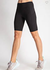Black Biker Shorts with Pockets