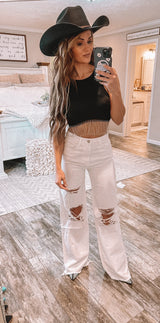 Sassy White Flares