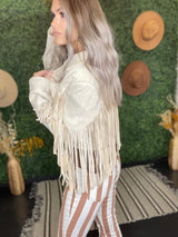 Sweet Cream Fringe Jacket