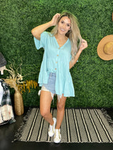 Baby Doll Mint Button Up