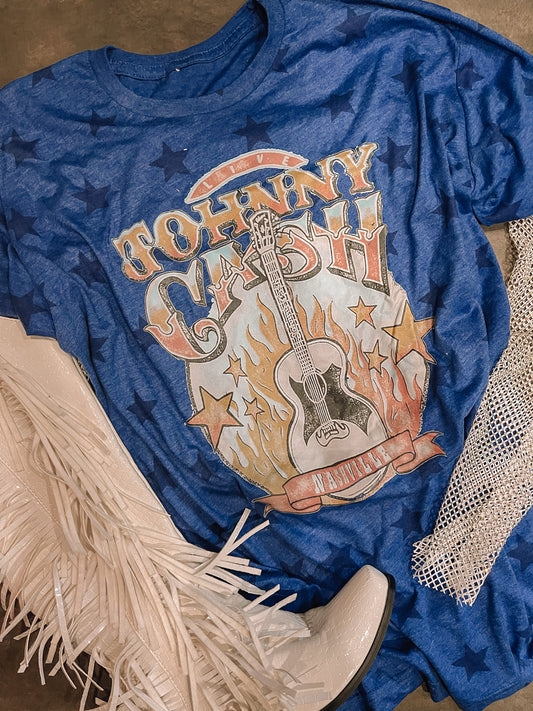 Cobalt Blue Johhhnny Casssh Tee