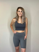 Charcoal EXTREME tummy control Biker Shorts with Pockets