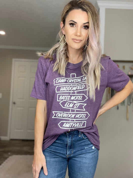 Scary Movies Sign Tee